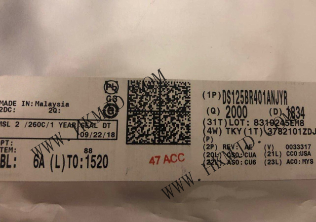 接口緩沖器，轉(zhuǎn)接驅(qū)動(dòng)器 DS125BR401ANJYR 4 通道 12Gbps 54-WQFN
