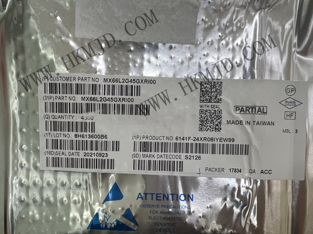 全新原裝 MXIC MX66L2G45GXRI00 串行NOR閃存 2Gb SPI - 四 I/O，DTR