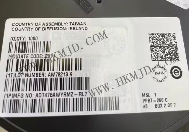 12位ADC AD7476AWYRMZ 1 MSPS、低功耗A/D轉(zhuǎn)換器，采用MSOP封裝