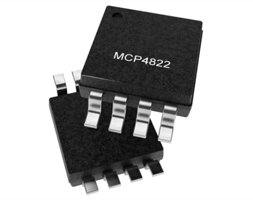 MCP4822T-E/SN內(nèi)置基準電壓源的雙通道、12位數(shù)模轉(zhuǎn)換器（DAC） 8SOIC