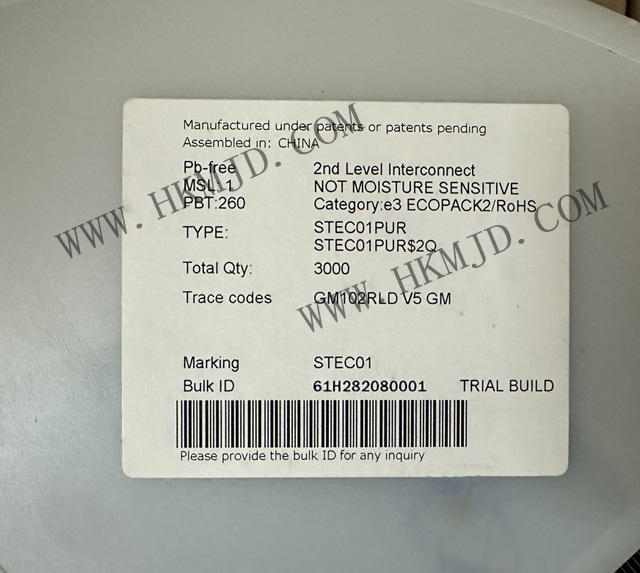 ST推出電源管理IC STEC01PUR 接地路徑安全開關(guān)，帶可編程定時器