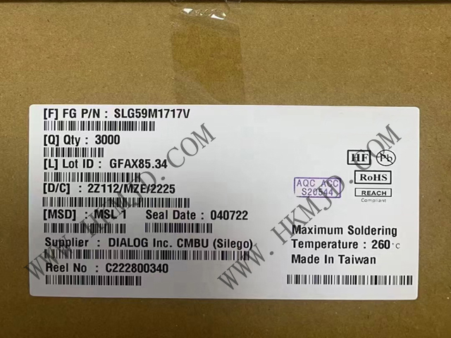 全新SLG59M1717V 高性能 4 mΩ、5 A 單通道 nFET 負(fù)載開(kāi)關(guān)