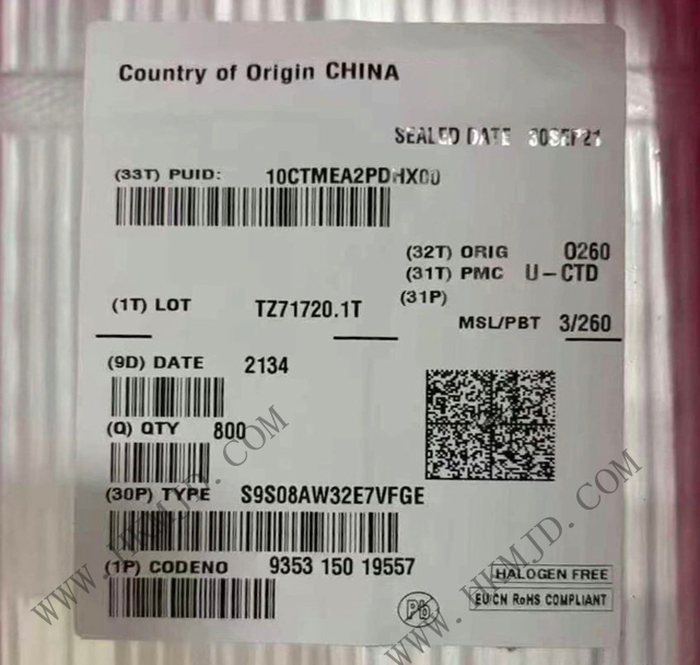 [供應(yīng)] S9S08AW32E7VFGE (NXP) 40MHz，8位 S08內(nèi)核 微控制器 IC