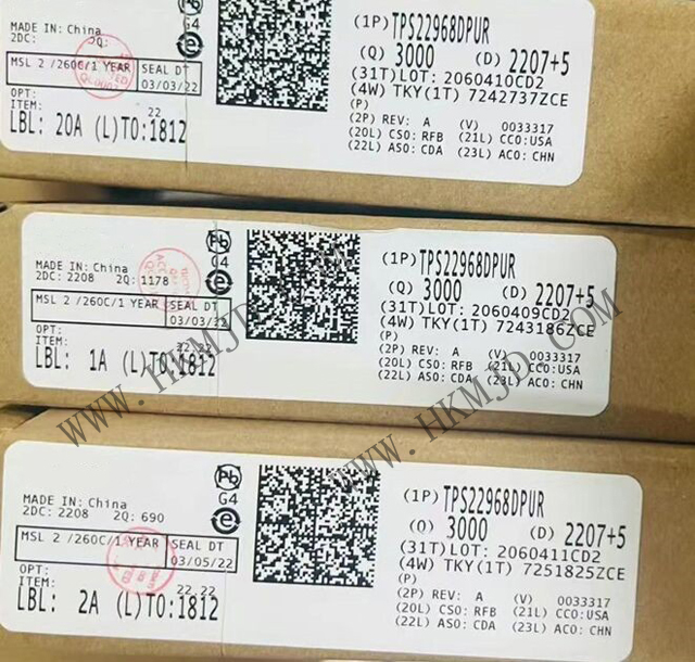 供應(yīng) TI TPS22968DPUR 雙通道超低電阻負(fù)載開關(guān)，帶受控導(dǎo)通功能
